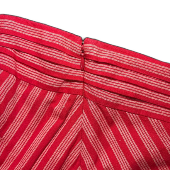 Anthropologie Lil Blazing Rays Red Striped Wrap Dress Sz 0 Classic Retro Preppy - Picture 5 of 9